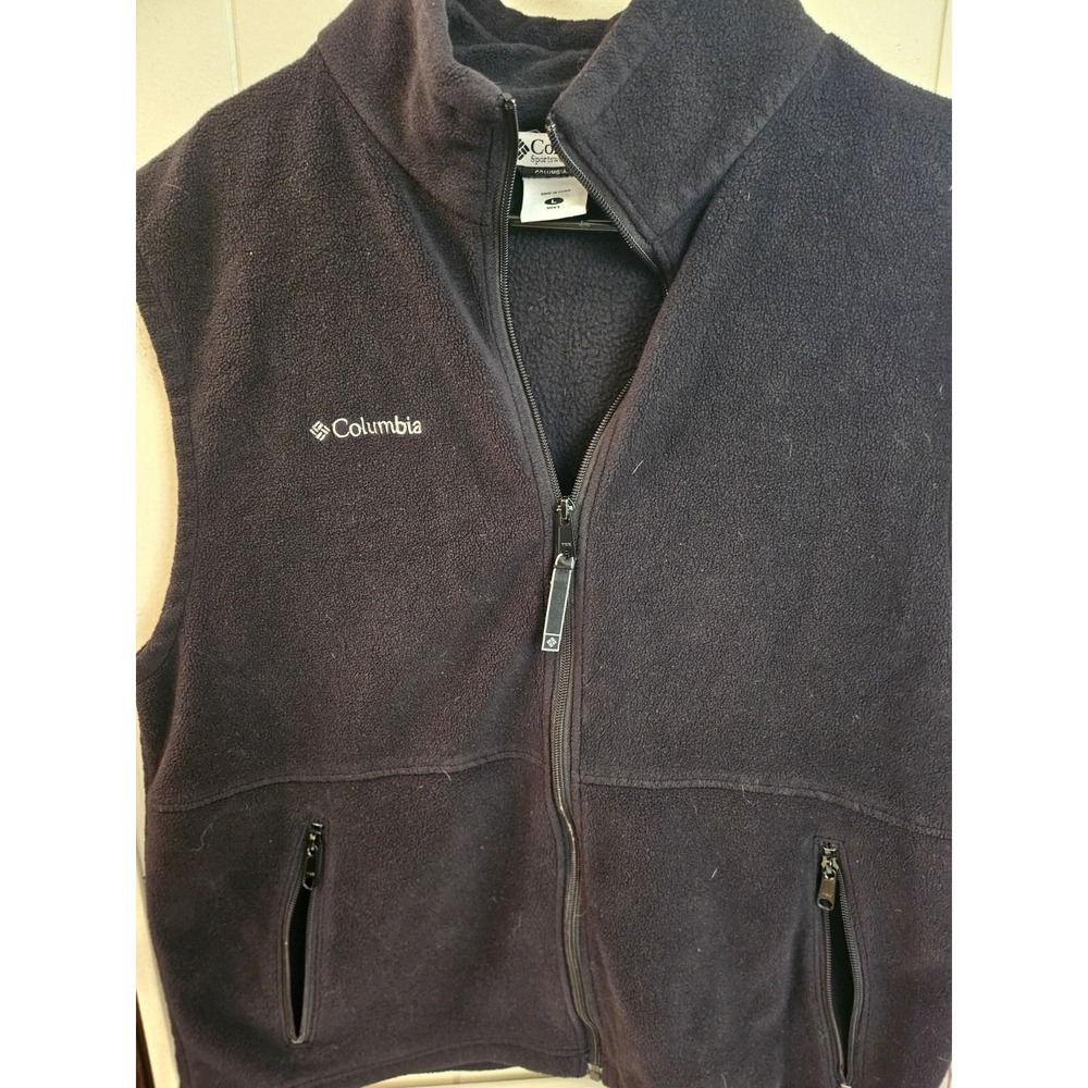 Columbia Sportswear Men's Large Black Fleece Full Zip Vest